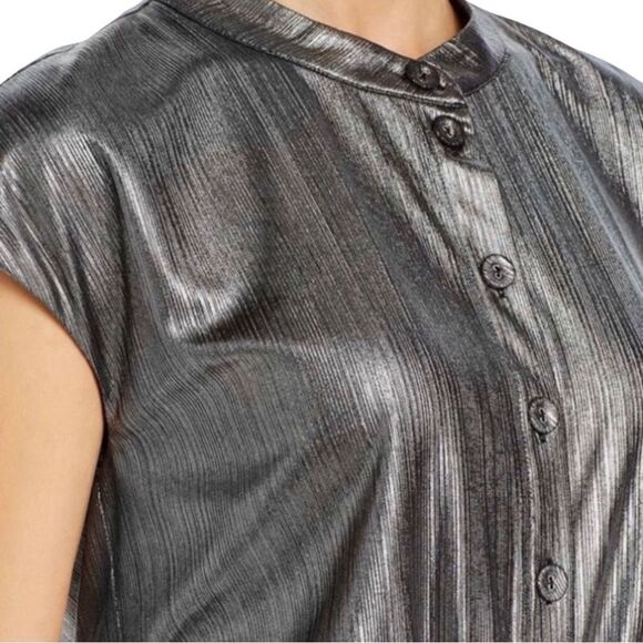 Rebecca Minkoff Silver Metallic Ollie Tiered Mini Dress - Picture 7 of 15